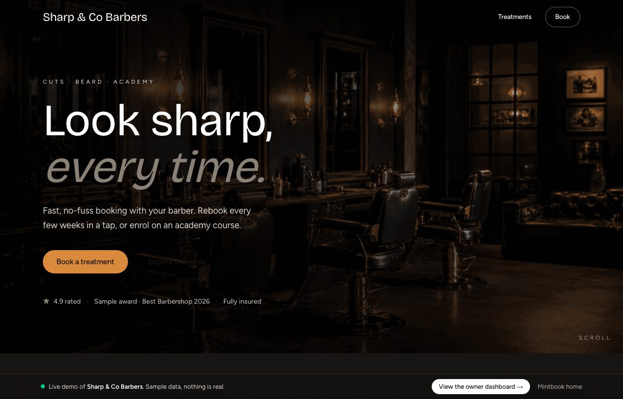 Sharp & Co Barbers live demo